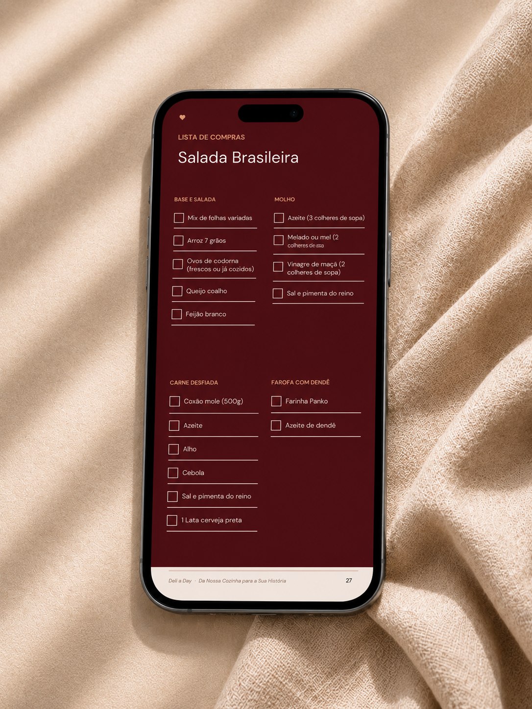 Mockup lista de compras